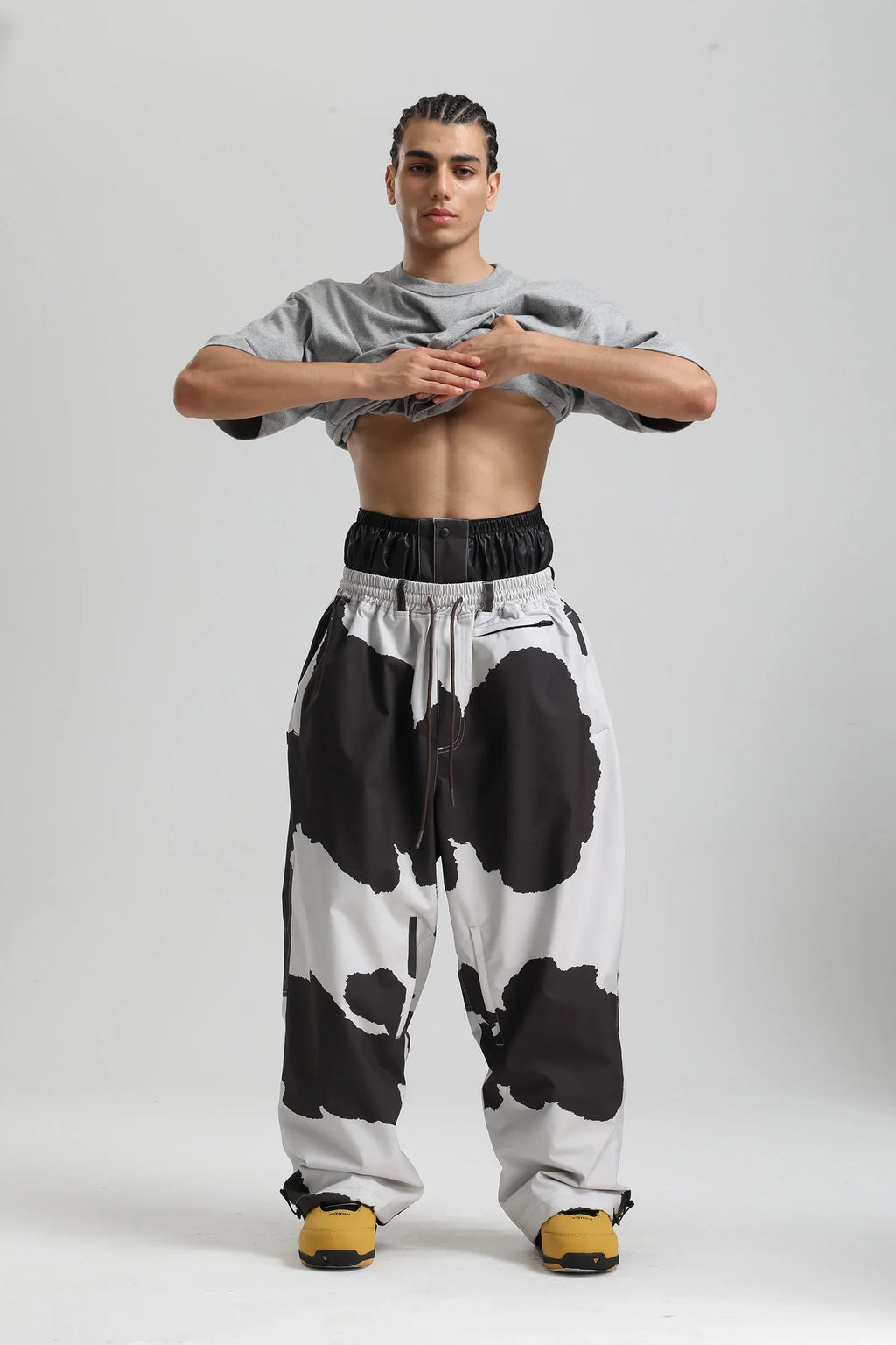 Wide Leg High Waist Outdoor Pants for Men | Drawstring Adjustable Fit Design