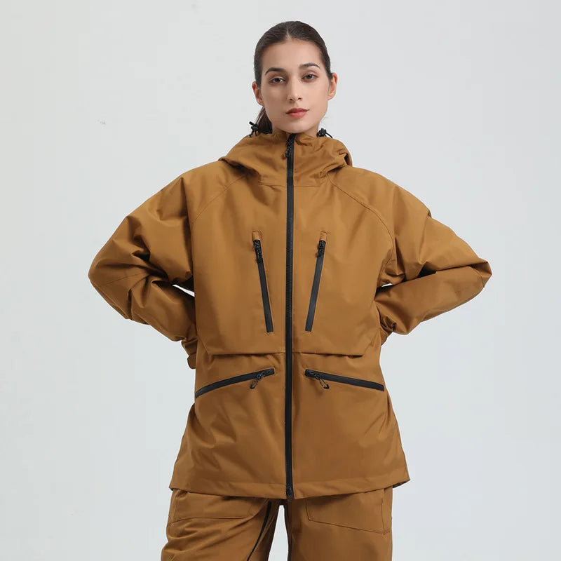 Waterproof Breathable Hooded Ski Jacket for Men and Women | Winter Sports