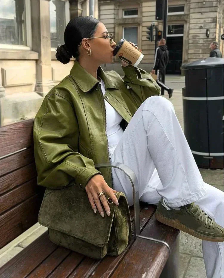 Women's Jacket | Loose Fit Snap Closure with Collar Casual Wear
