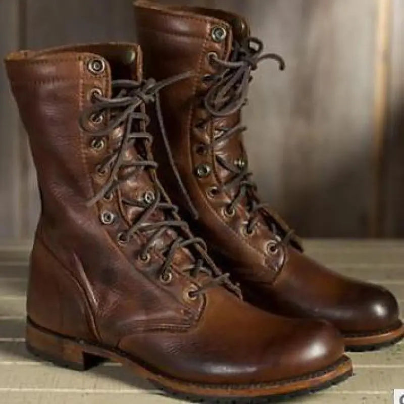 Dark Brown Soft Leather Flexible Fit Boots with Breathable Lining for Women