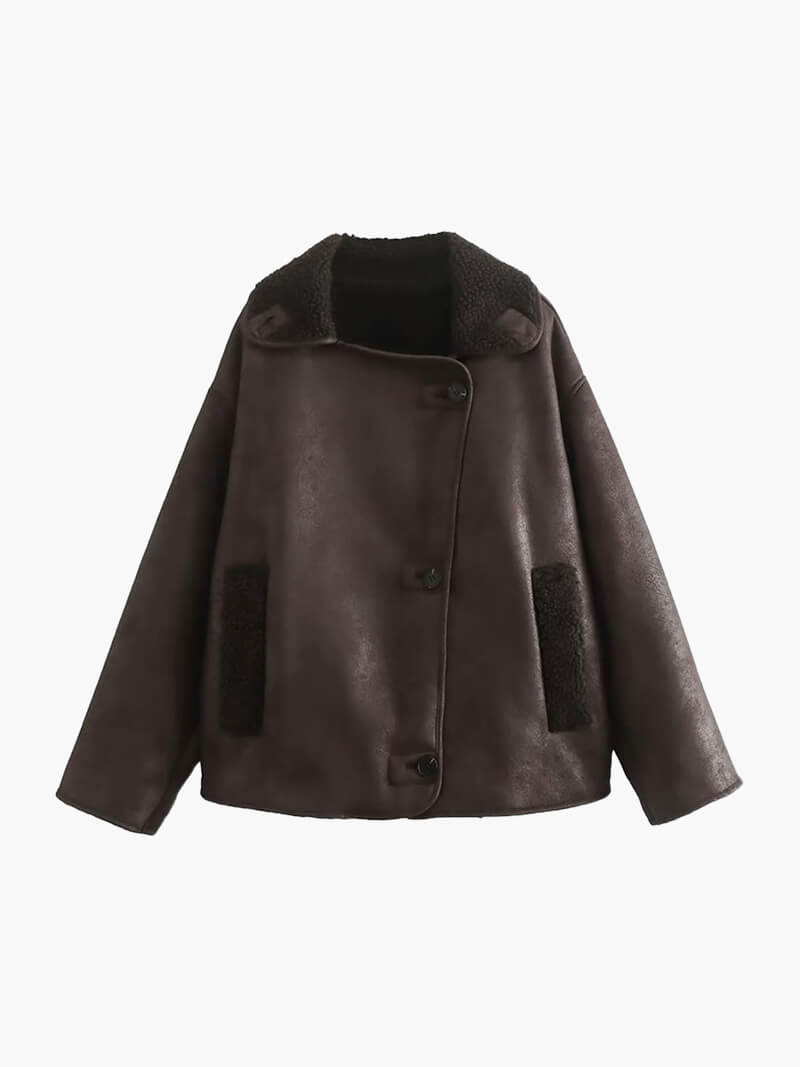 Women's Jacket | Faux Leather Warm Cut