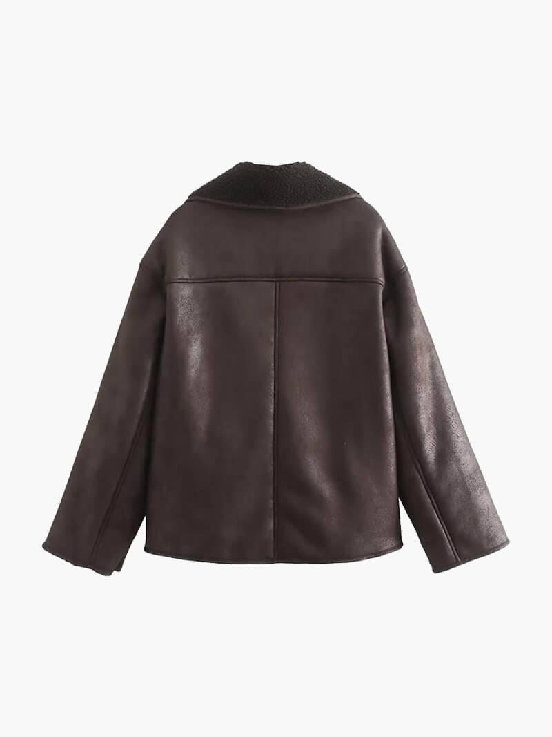 Women's Jacket | Faux Leather Warm Cut