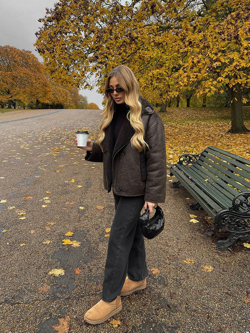 Women's Jacket | Faux Leather Warm Cut