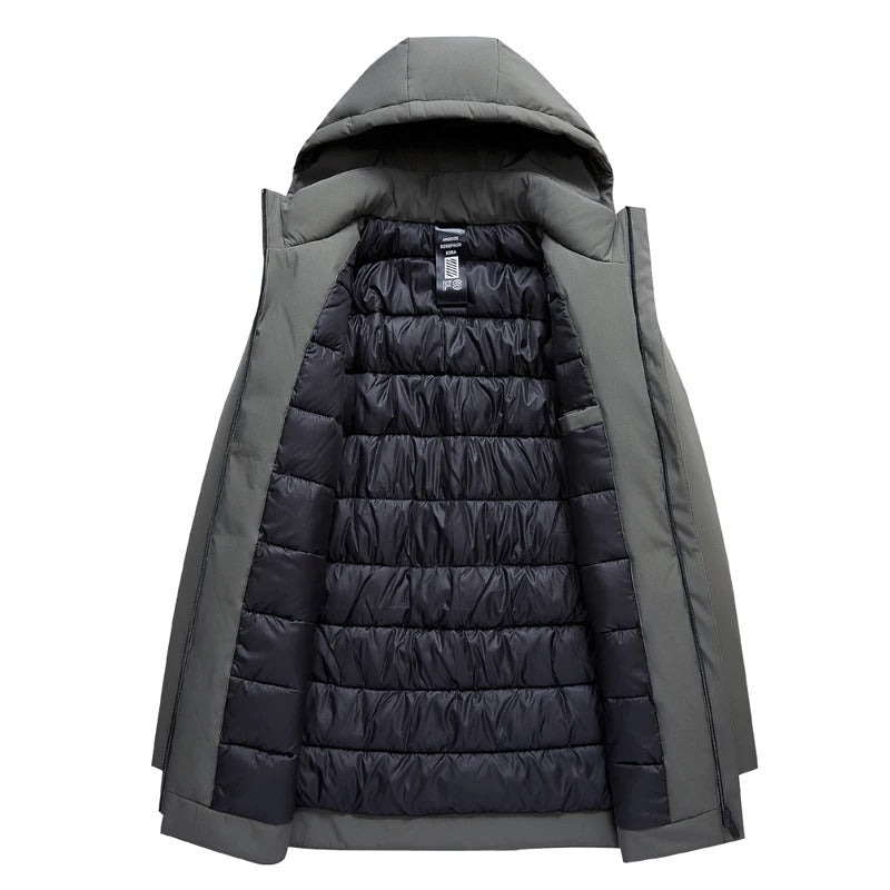 Waterproof Windproof Hooded Winter Jacket for Men | Zip Closure Outerwear