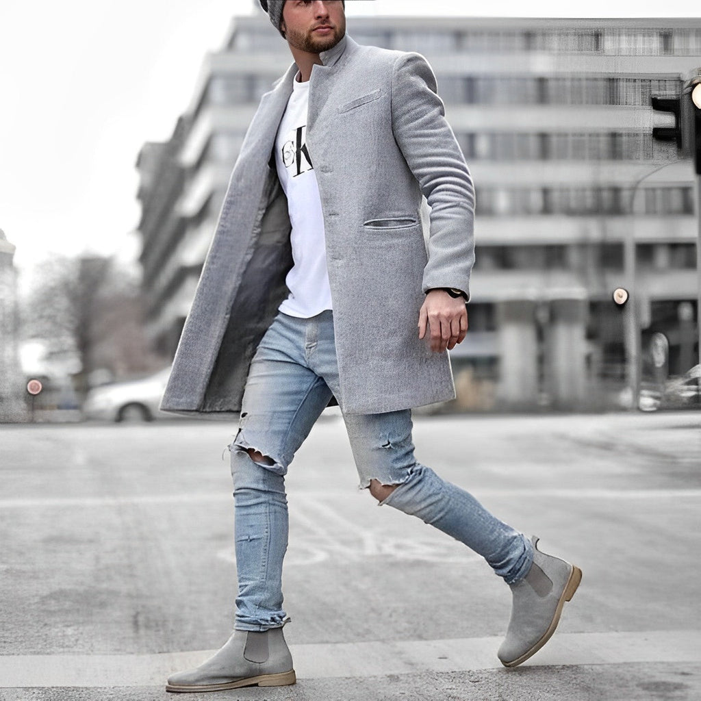 Men's Classic Trench Coat | Elegant Collar