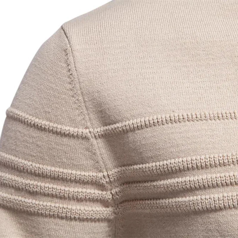 Men's Knitted Pullover – Slim Fit Sweater Made of Breathable Cotton Blend