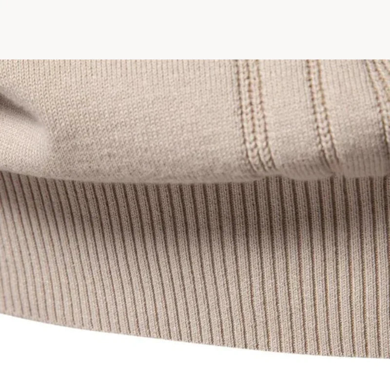 Men's Knitted Pullover – Slim Fit Sweater Made of Breathable Cotton Blend