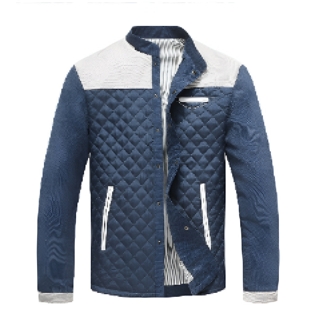 Brown Long Sleeve Zip Front Casual Jacket for Men