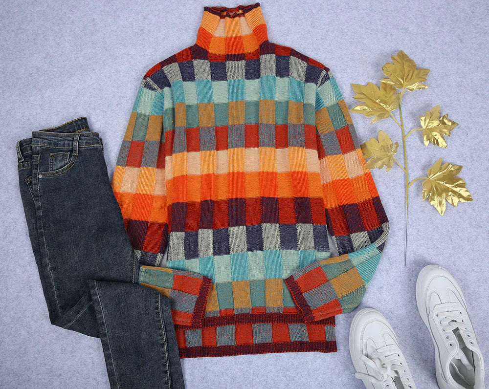Louisa™ Colorful Checkered Sweater