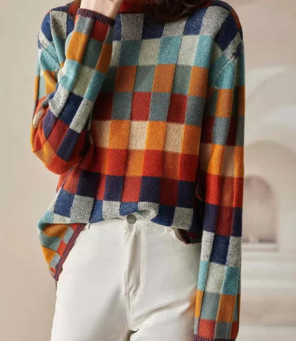Louisa™ Colorful Checkered Sweater