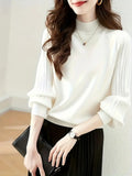 Charlotte™ Elegant Women's Sweater with Ribbed Sleeves