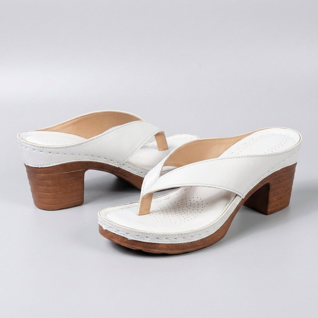 Block Heel Thong Platform Sandals for Women
