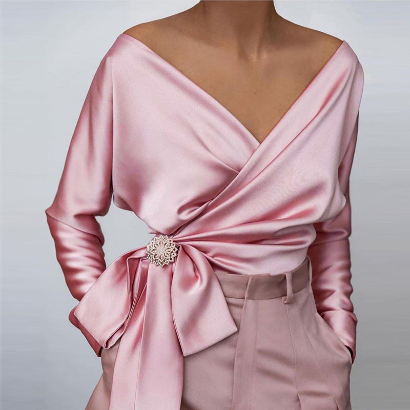 Bow Detail Wrap Blouse for Women | Work and Smart Casual