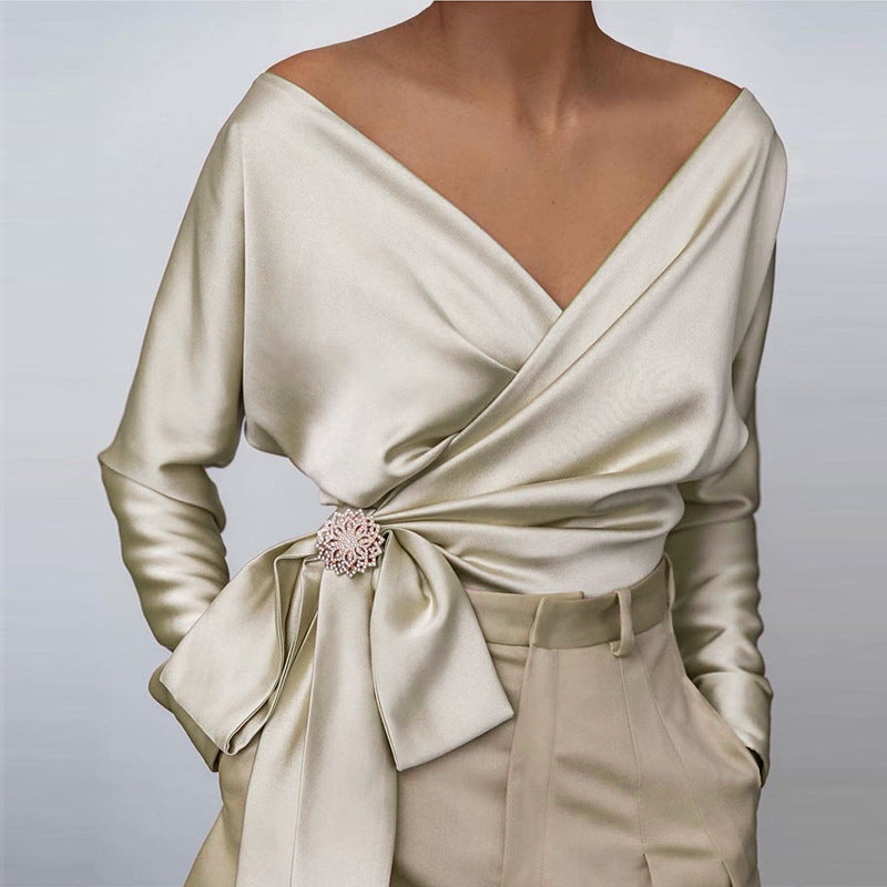 Bow Detail Wrap Blouse for Women | Work and Smart Casual