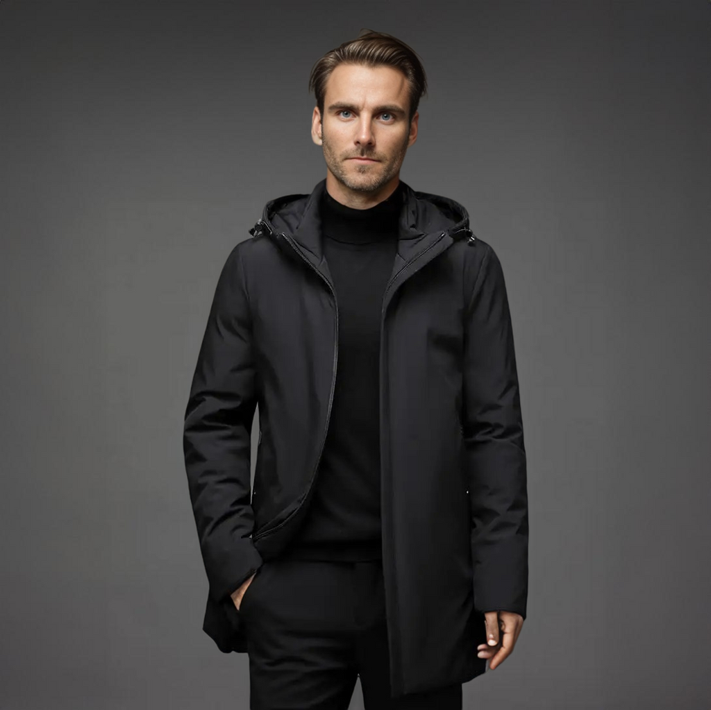Waterproof Windproof Hooded Winter Jacket for Men | Zip Closure Outerwear