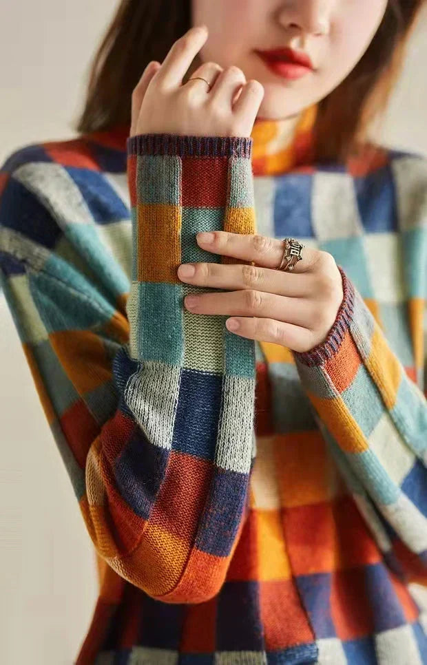 Louisa™ Colorful Checkered Sweater