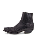 Leather Pointed Toe Western Cowboy Ankle Boots for Men | Elastic Slip On Design