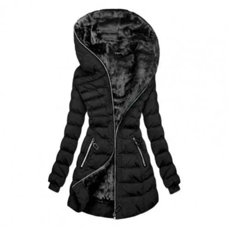 Women's Jacket | Quilted with Hood and Warm Insulation