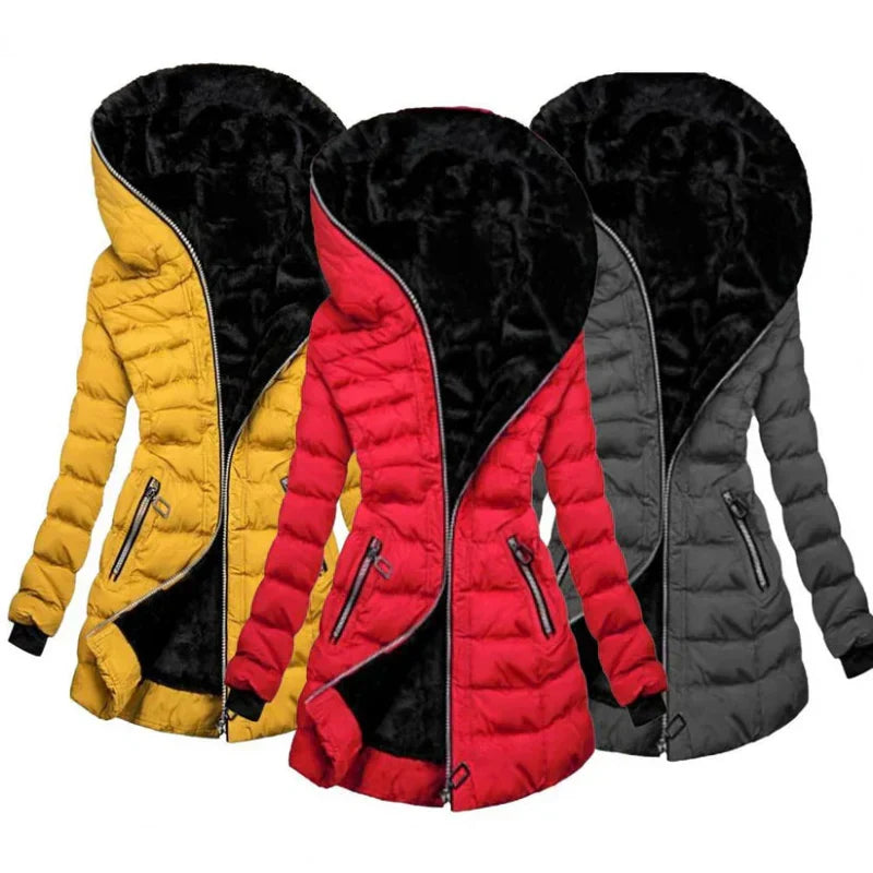 Women's Jacket | Quilted with Hood and Warm Insulation