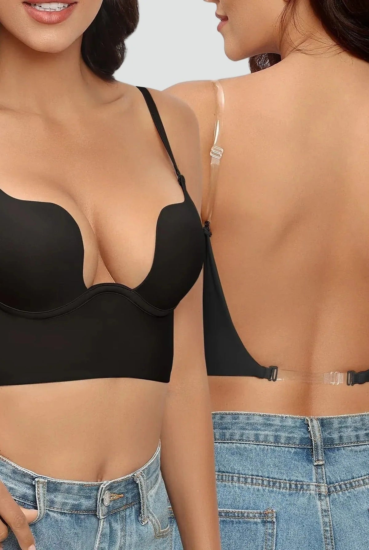 Seamless Backless Push Up Bra with Adjustable Straps for Women | Everyday Wear
