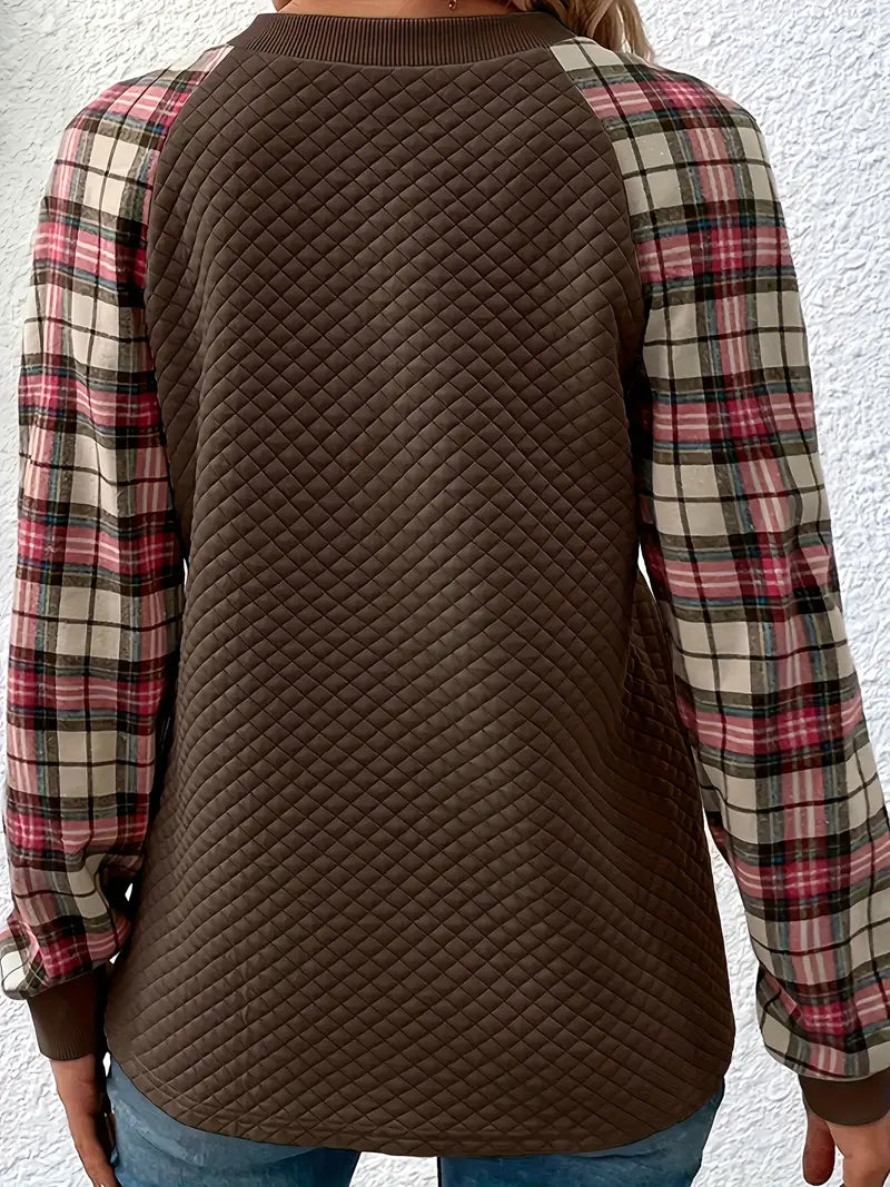 Babette™ Women's Sweater with Checked Sleeves