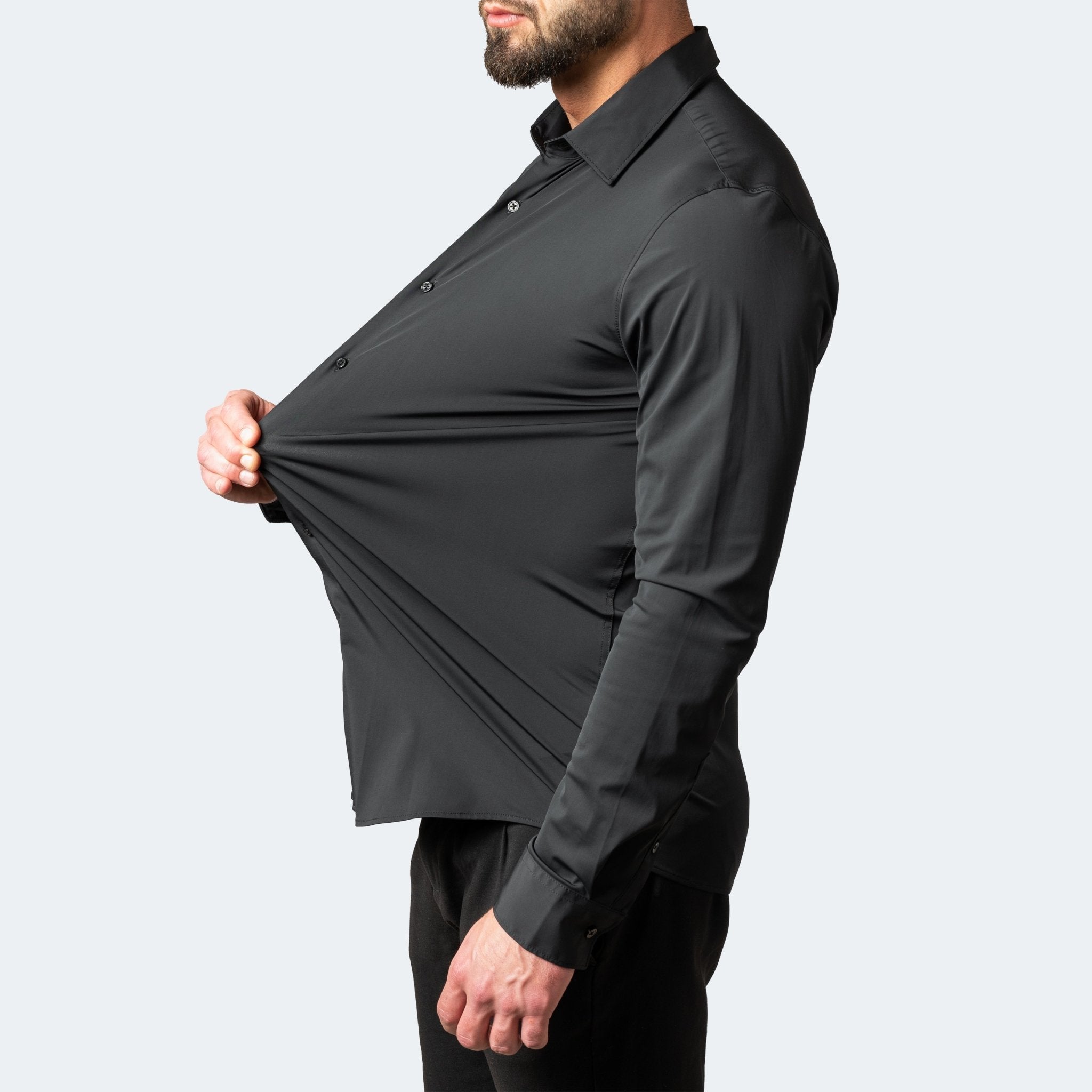 White Slim Fit Long Sleeve Shirt for Men | Stretch & Non-Iron