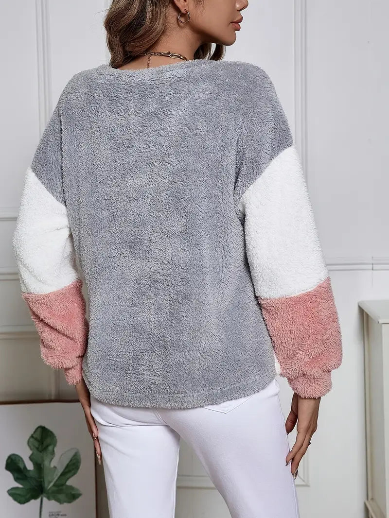 Barbara™ Women's Sweater with Triangular Color Blocks