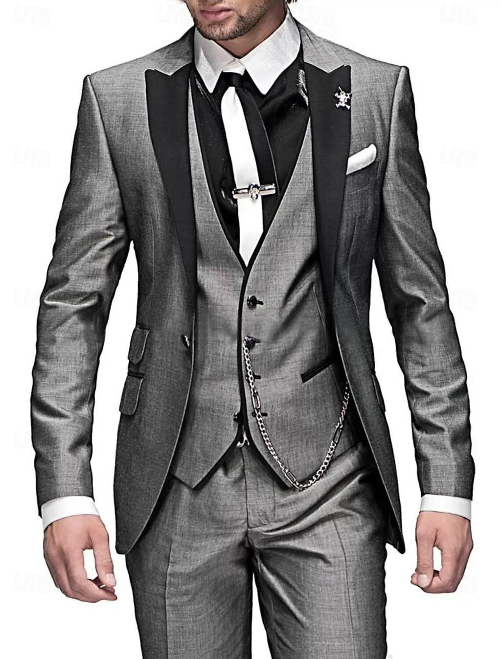 Three Piece Tailored Blazer Vest Pants Suit Set for Men | Formal Occasion