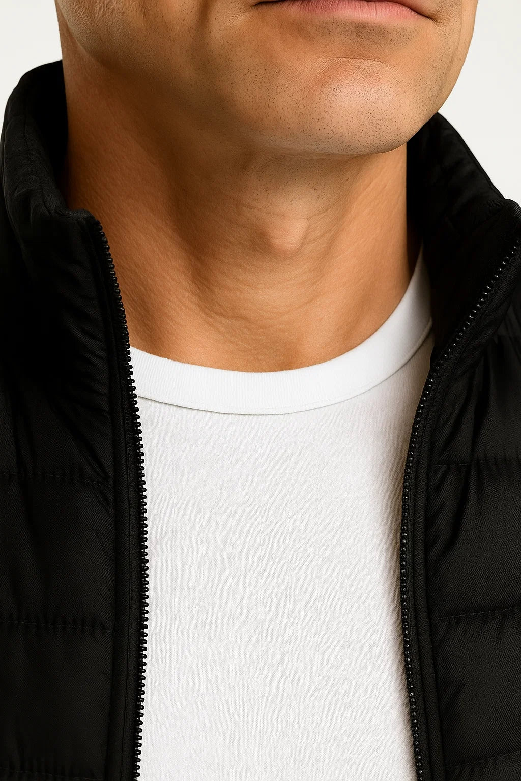 Cotton Padded Sleeveless Puffer Vest with Stand Collar for Men | Winter Wear
