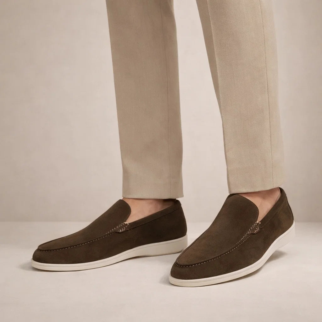 Suede Slip-On Loafers for Men Regular Fit Low Shaft