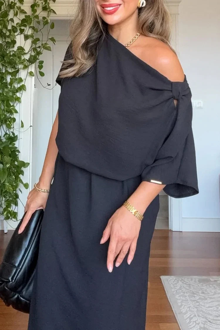 Asymmetric One-Shoulder Maxi Dress for Women