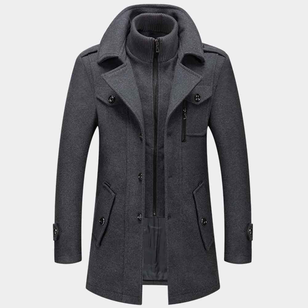 Long Winter Men's Coat | Warm Two-Layer Jacket