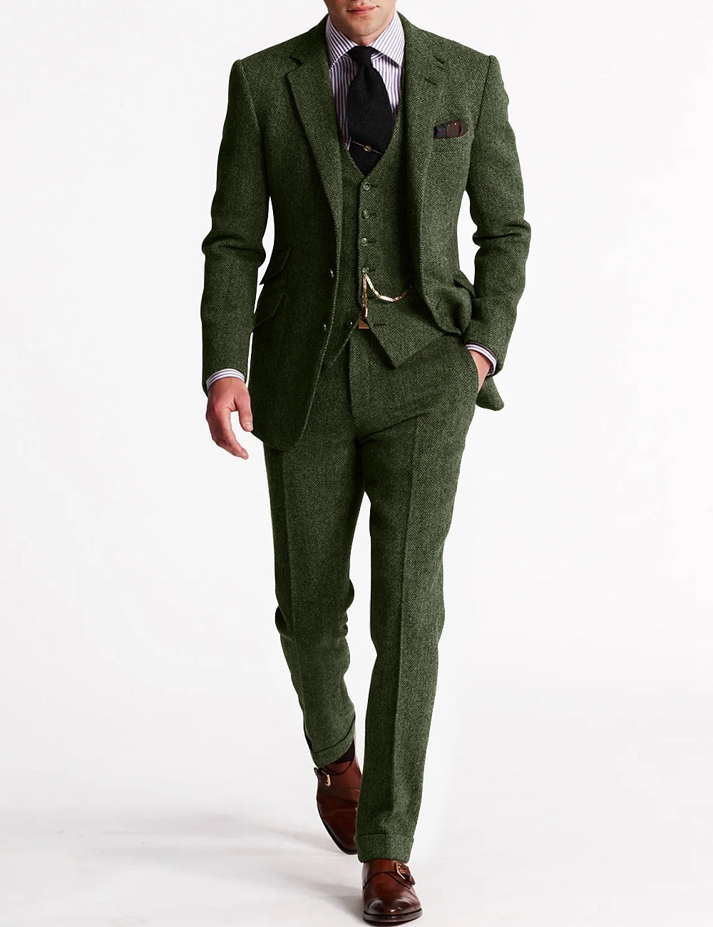 Slim Fit Tailored Blazer and Pants Two Piece Set for Men | Business Wear