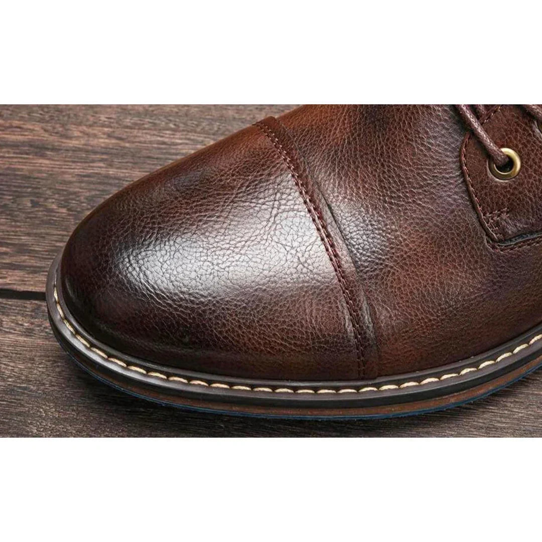 Brown Leather Lace Up Oxford Dress Shoes for Men | Classic Formal Collection