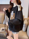 Bobbie™ Women's Sweater with 3D Cartoon Print and Shoulder Details