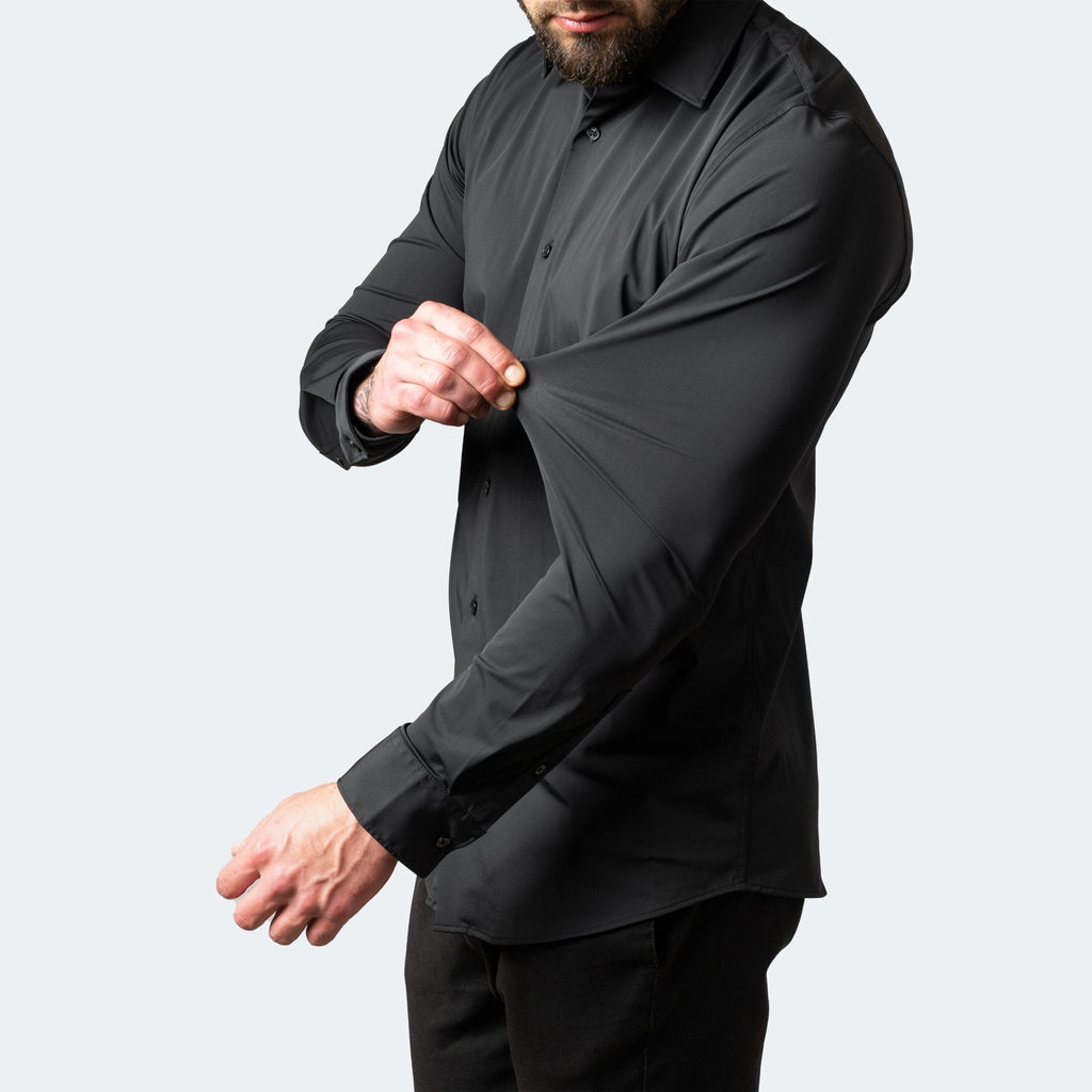 White Slim Fit Long Sleeve Shirt for Men | Stretch & Non-Iron