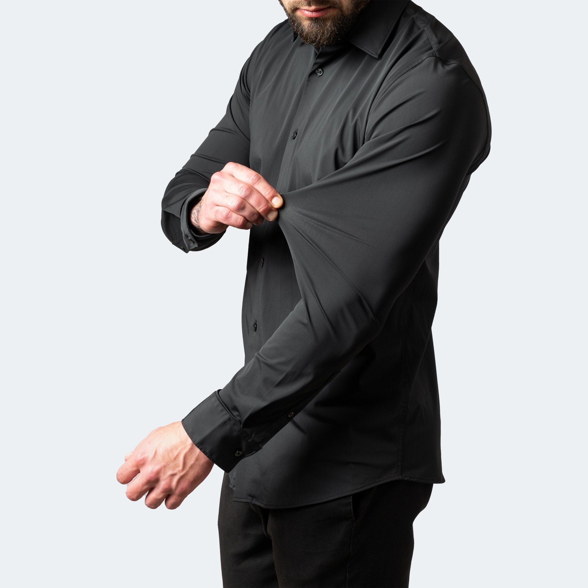 White Slim Fit Long Sleeve Shirt for Men | Stretch & Non-Iron