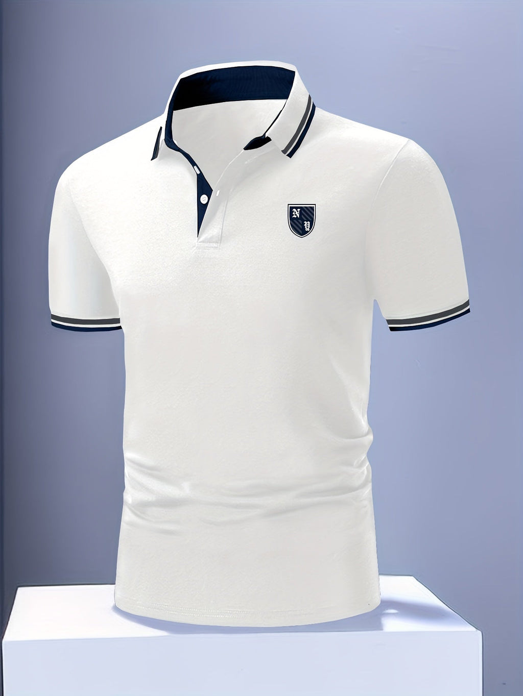 Yellow Striped Short Sleeve Knit Polo Shirt for Men | Lightweight Summer Wear