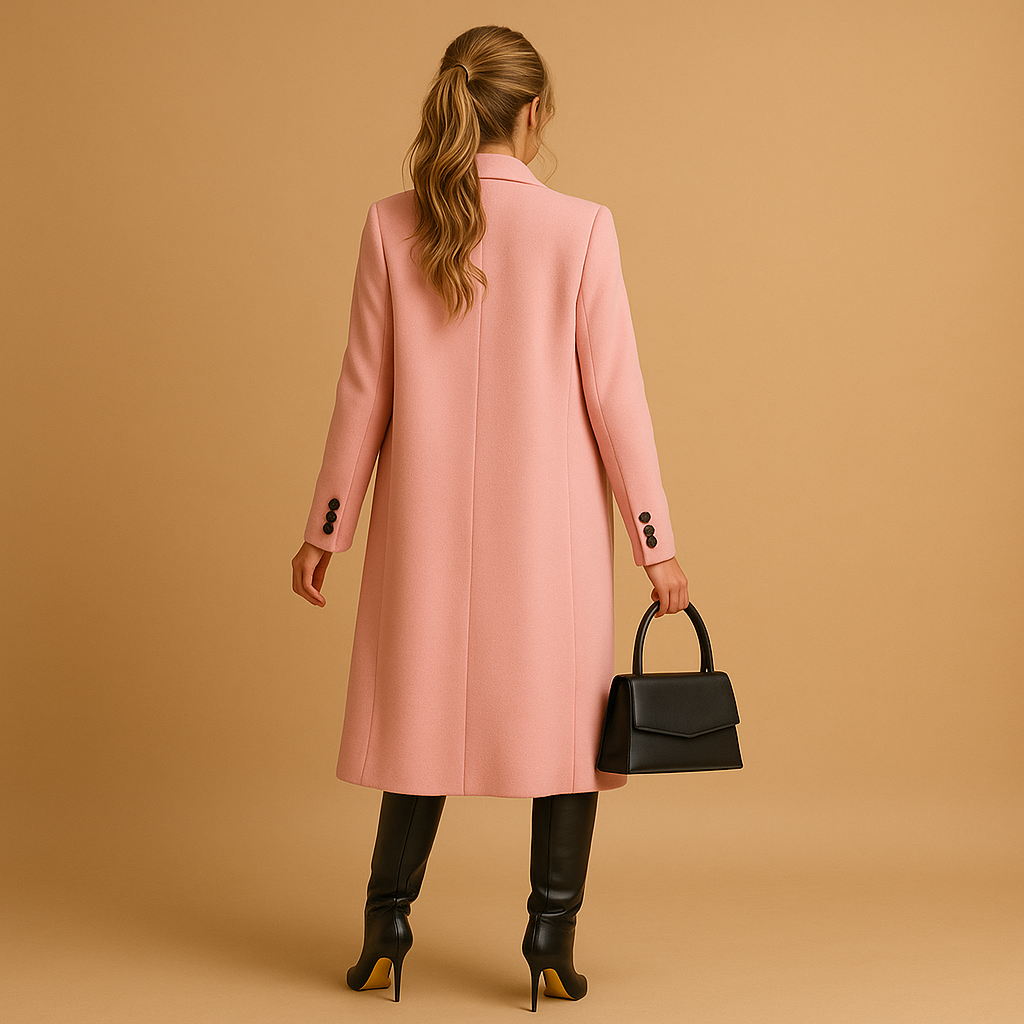 Women's Long Coat | Elegant Fitted Cut