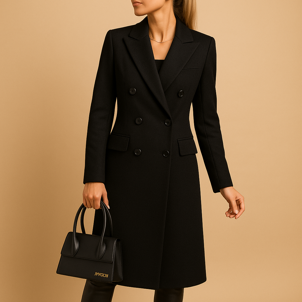 Women's Long Coat | Elegant Fitted Cut