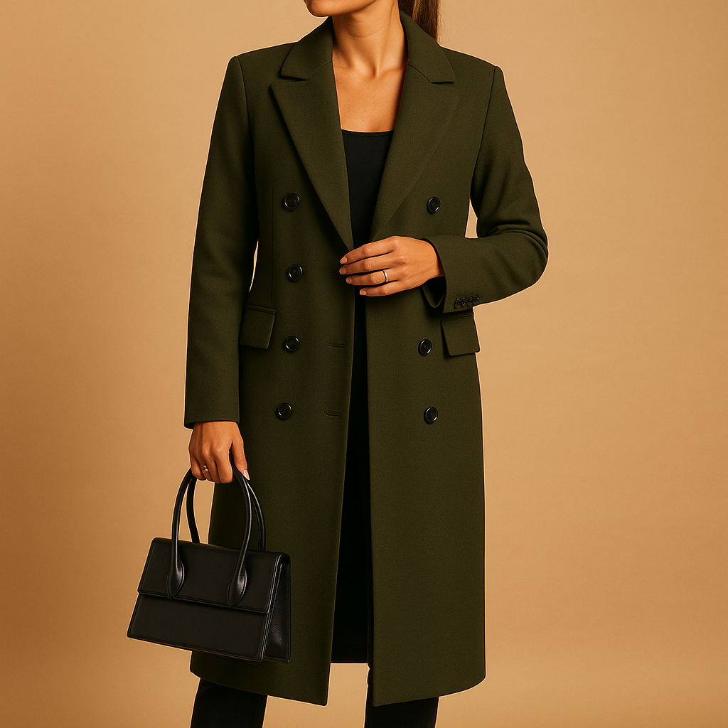 Women's Long Coat | Elegant Fitted Cut