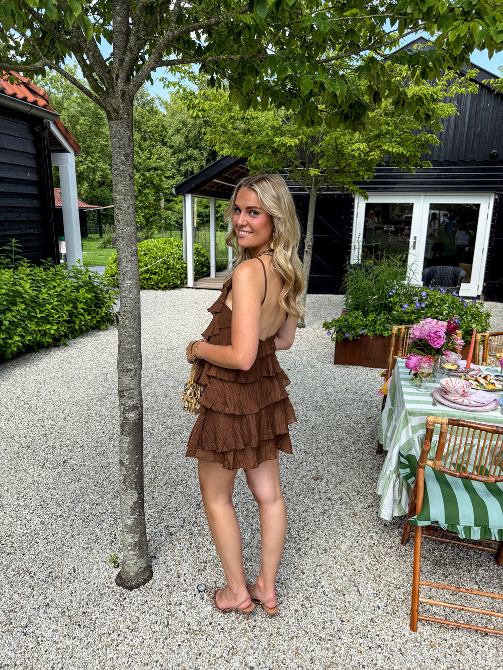 Asymmetric Ruffle Mini Dress for Women | Single Shoulder Strap Summer
