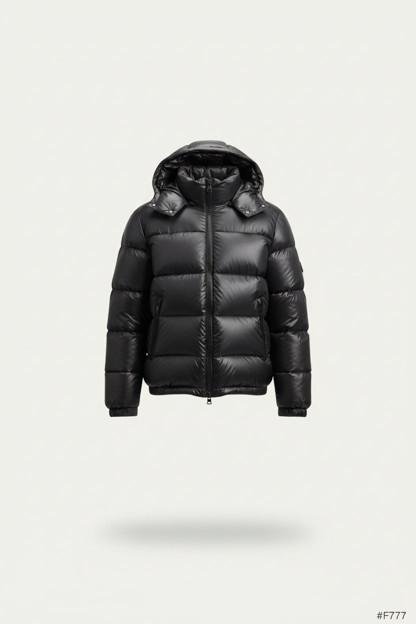 Quilted Sherpa Lined Hooded Puffer Jacket with Zip Pockets for Men | Streetwear