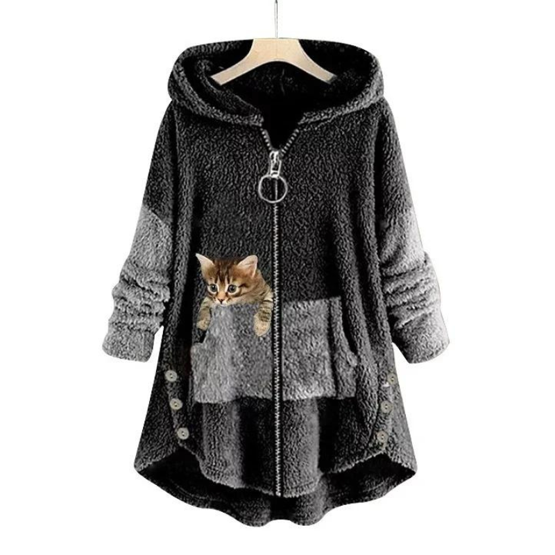 Plush Relaxed Fit Long Sleeve Pullover Hoodie for Women | Winter Collection