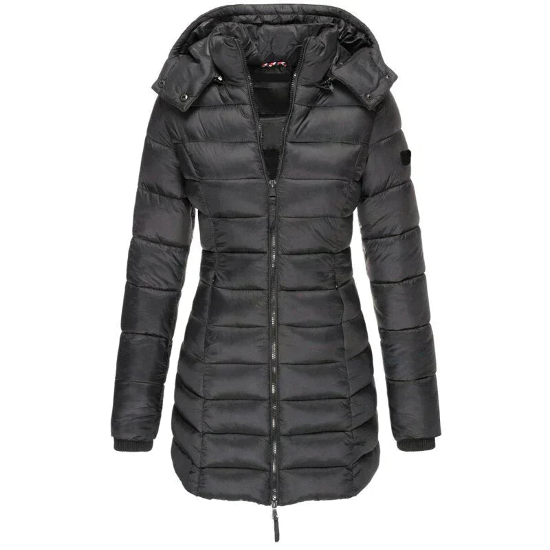 Women's Winter Jacket | Quilted with Detachable Hood