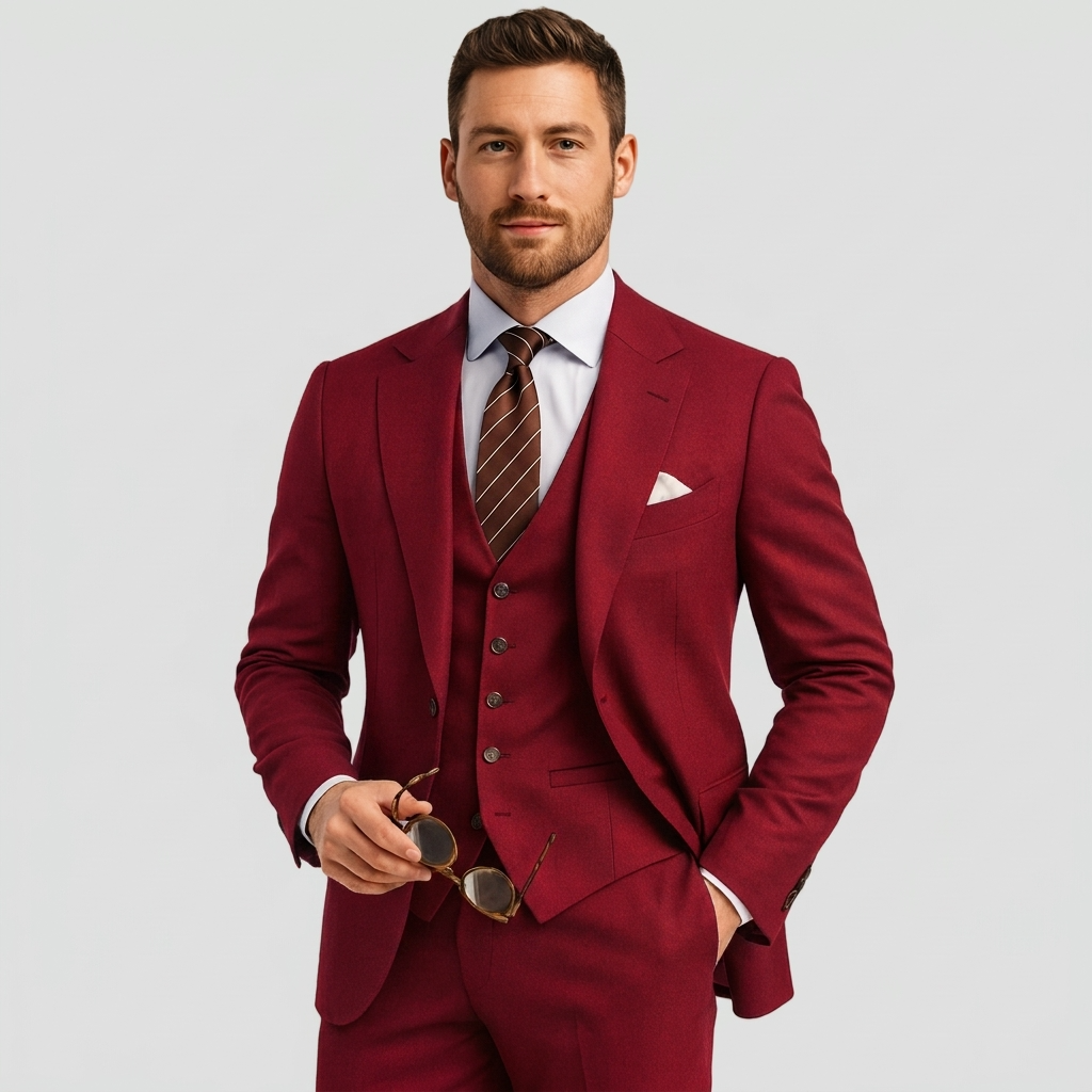 Three-Piece Tailored Blazer Waistcoat Pants Suit for Men | Formal Occasion