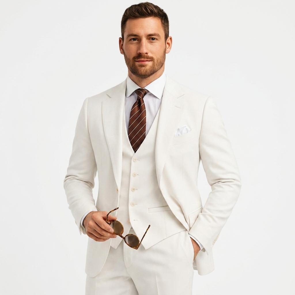Three-Piece Tailored Blazer Waistcoat Pants Suit for Men | Formal Occasion