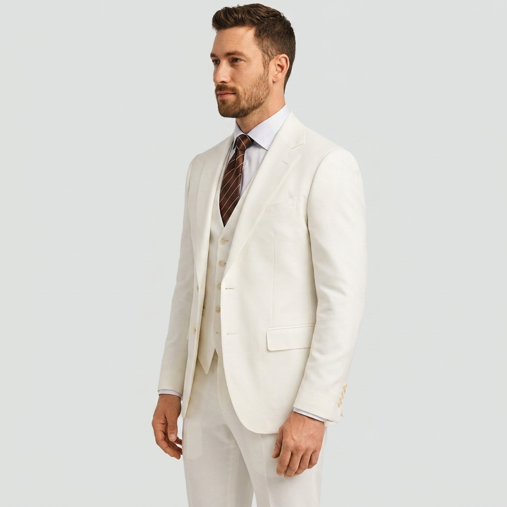 Three-Piece Tailored Blazer Waistcoat Pants Suit for Men | Formal Occasion