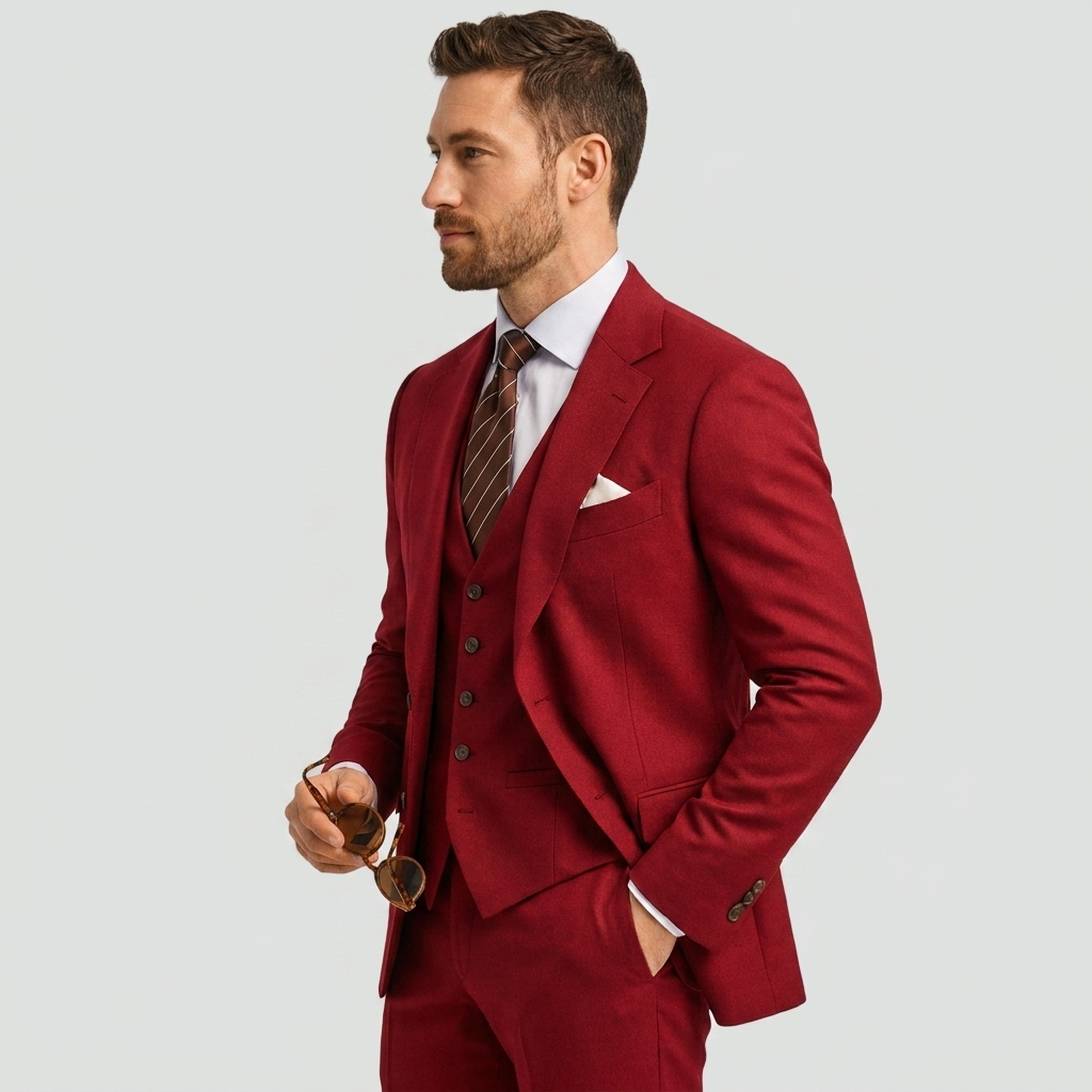 Three-Piece Tailored Blazer Waistcoat Pants Suit for Men | Formal Occasion