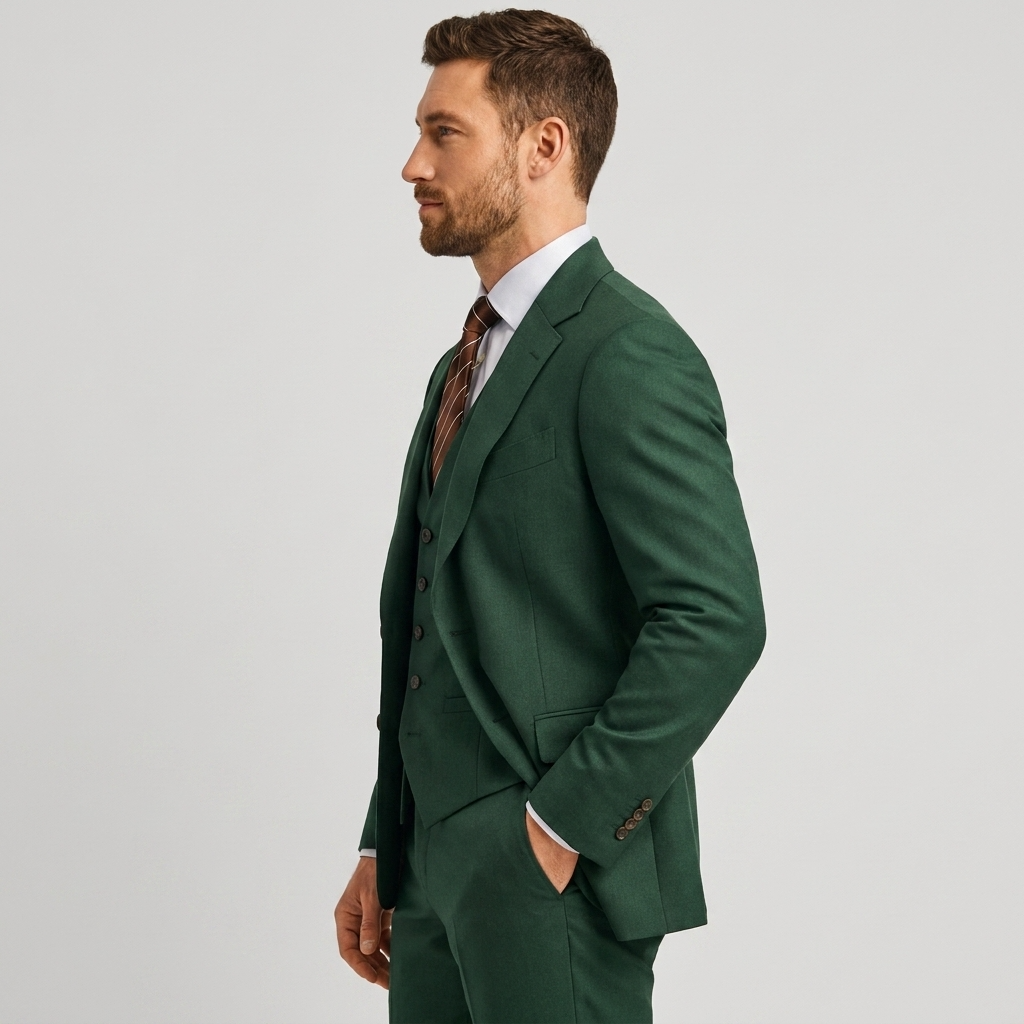 Three-Piece Tailored Blazer Waistcoat Pants Suit for Men | Formal Occasion